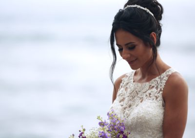 Moments before she sees her man at her Hawaii Island Wedding