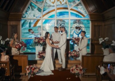 Ceremony scene inside the chapel