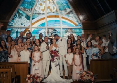 Family celebration during the ceremony